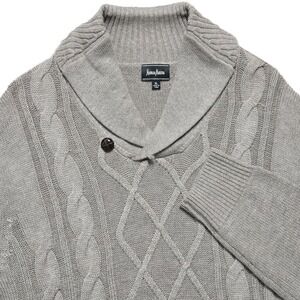 Neiman Marcus Mens Cable Knit Wool Blend Shawl Collar Sweater Size XL Beige